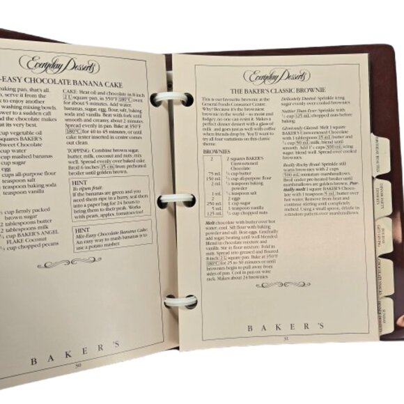 Vintage 1980s Bakers Chocolate Celebration Cookbook Binder General Foods Ontario - Picture 15 of 16